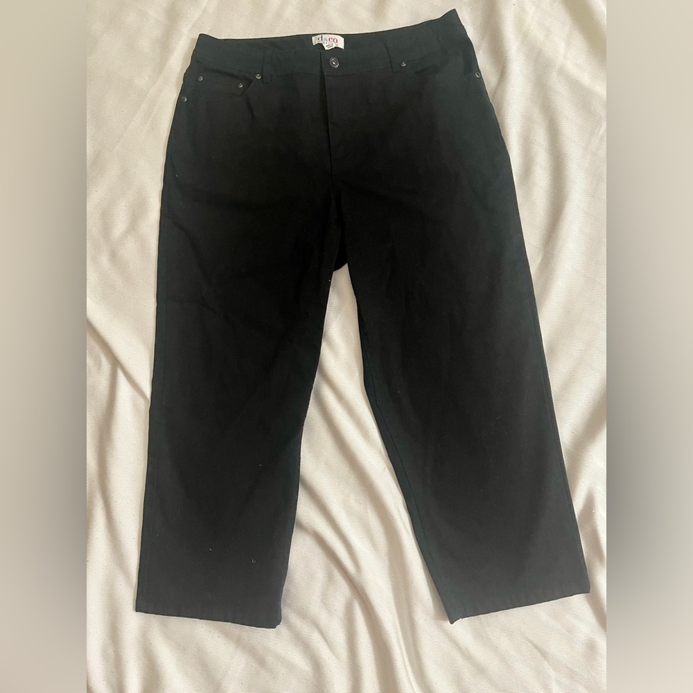 Denim & Co Black Duo Stretch Crop Pants 
NWOT